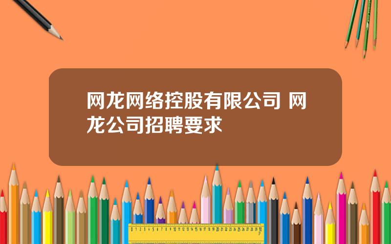 网龙网络控股有限公司 网龙公司招聘要求